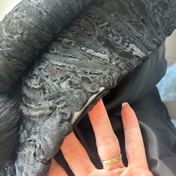 Vintage authentic Swakara black lamb and fox fur pompom coat - Picture 8 of 11